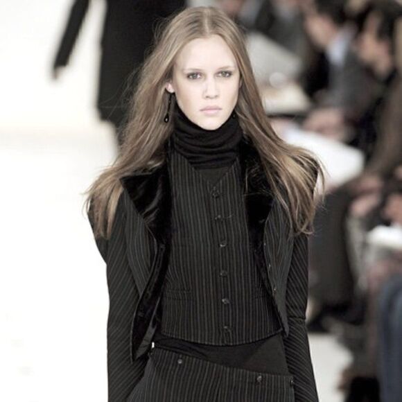 Ralph Lauren Collection ~ Black Wool Pinstripe Waistcoat Gilet Vest - Picture 5 of 16